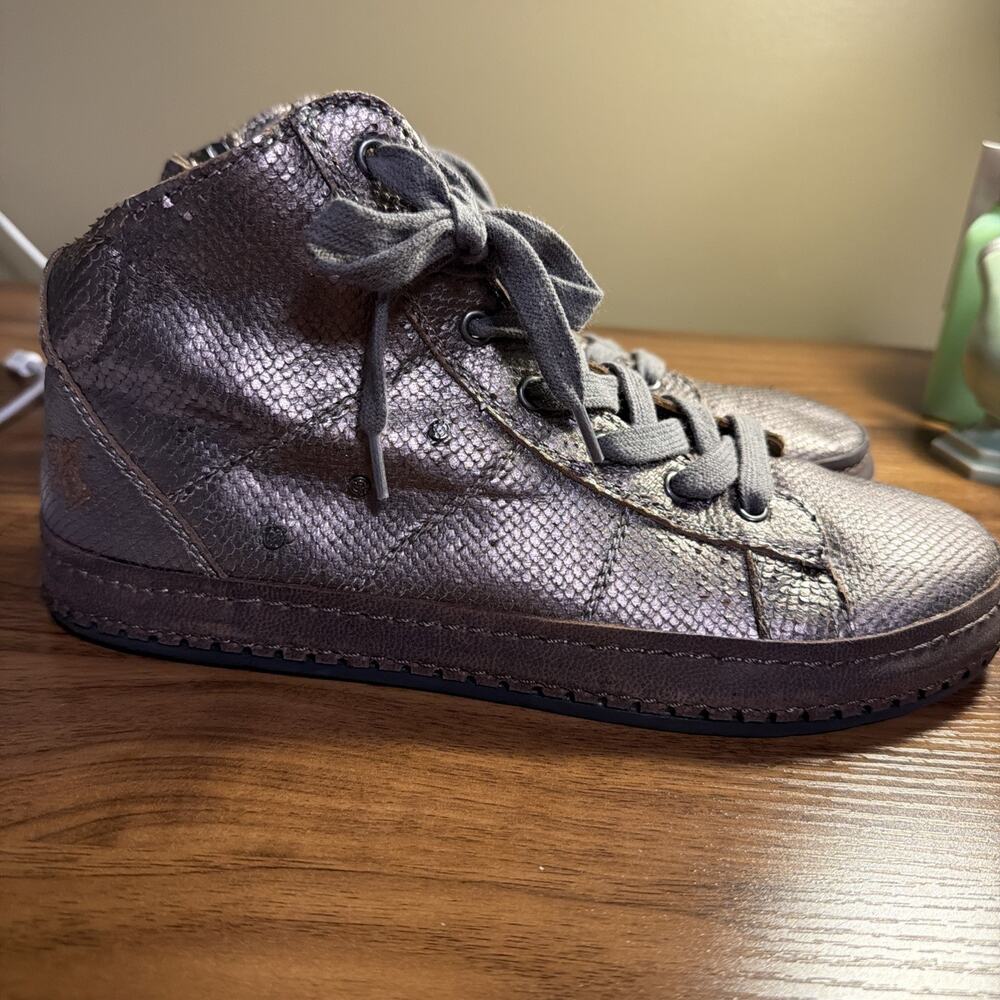 OTBT Round Trip Metallic Bronze Leather Mid top Lace Up Sneaker women's Size 8M